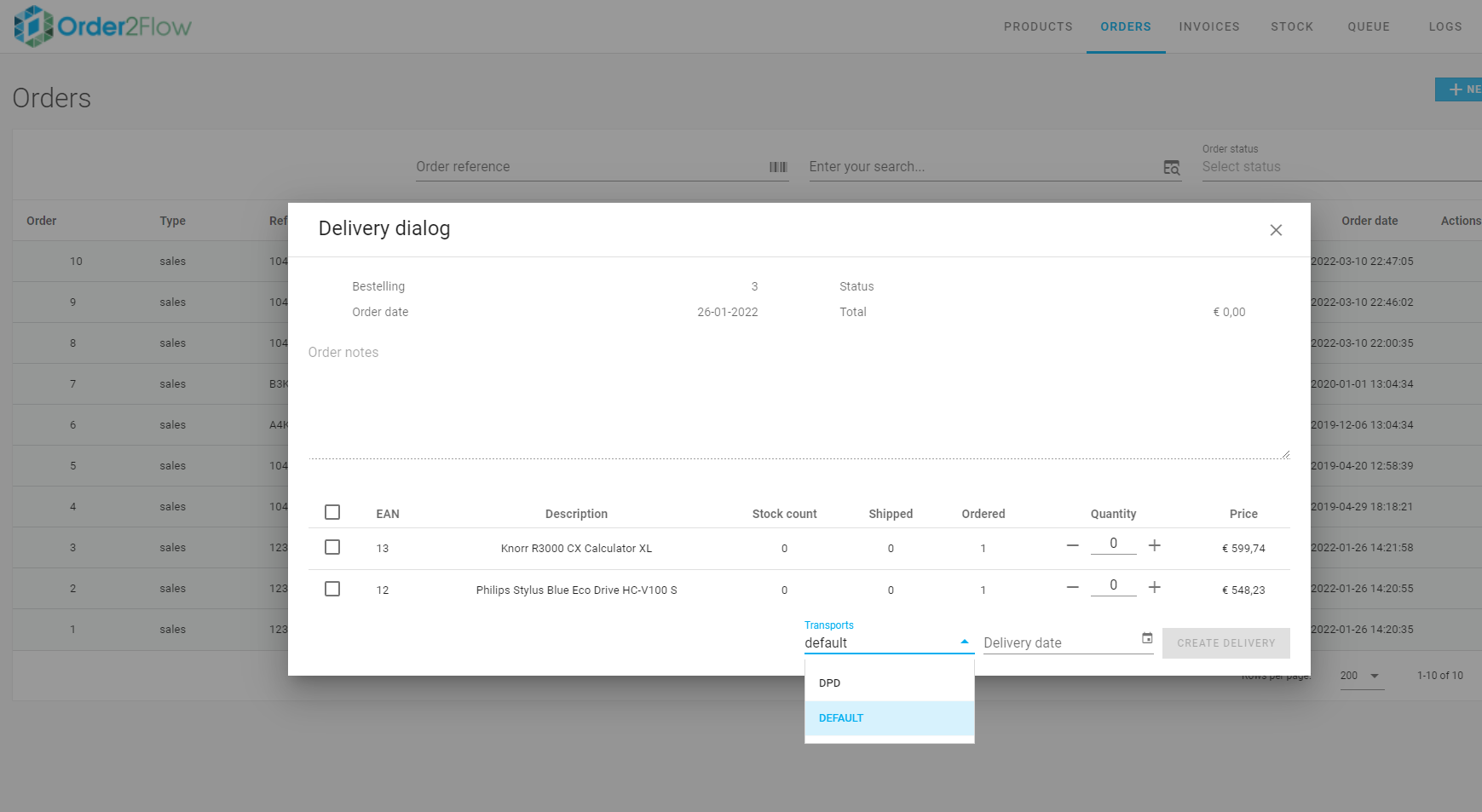 Order2flow overzicht